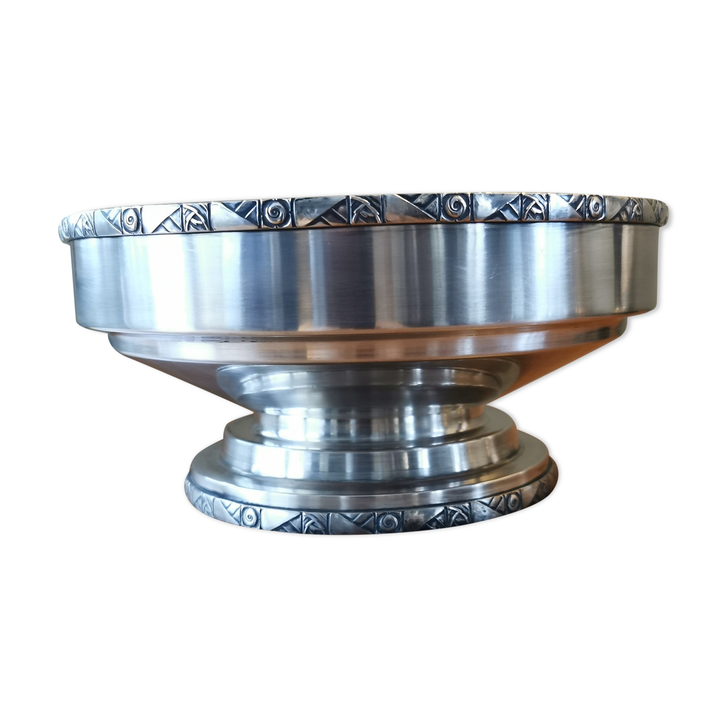 Art Deco cut on foot in silver metal
