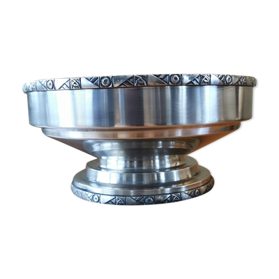 Coupe art déco sur pied en métal argenté