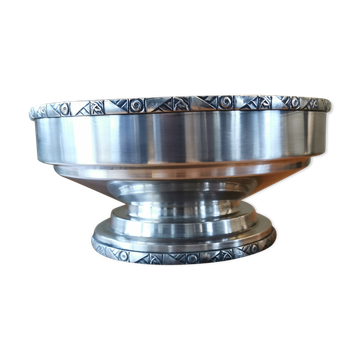 Art Deco coupe on a silver-plated metal stand.