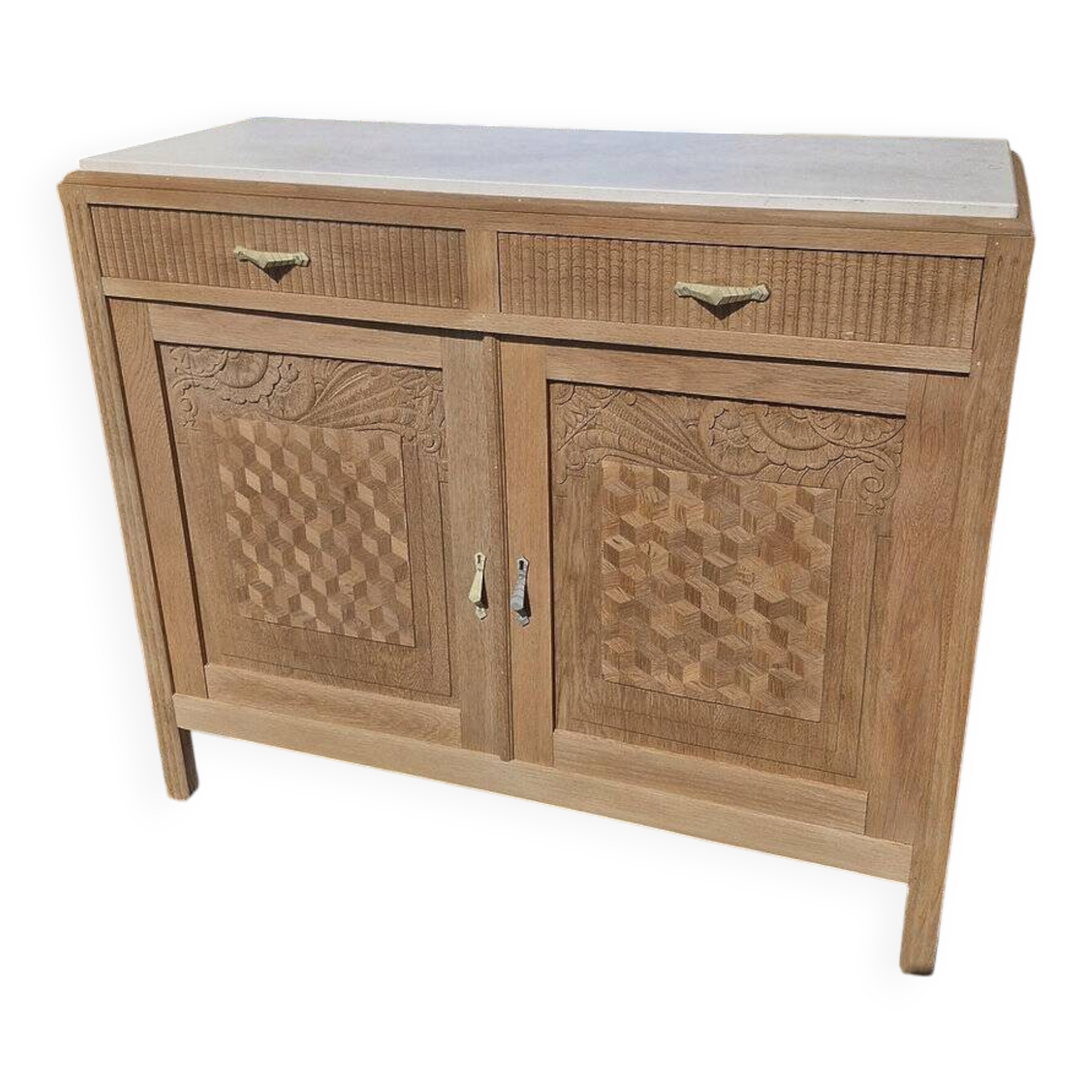 Art Deco buffet in white marble