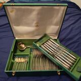 Antique silver-plated flatware set. Complete service for 12 people.