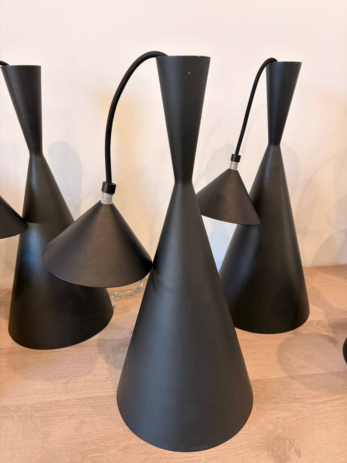 Lot de suspensions Tom Dixon Beat Tall — métal noir mat