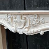 Louis XV style fireplace in pink marble circa 1980