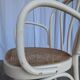 Vintage Thonet Style Dining Chair: White Beech Bentwood Cane Seat