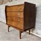 Commode vintage scandinave en bois exotique – 4 tiroirs