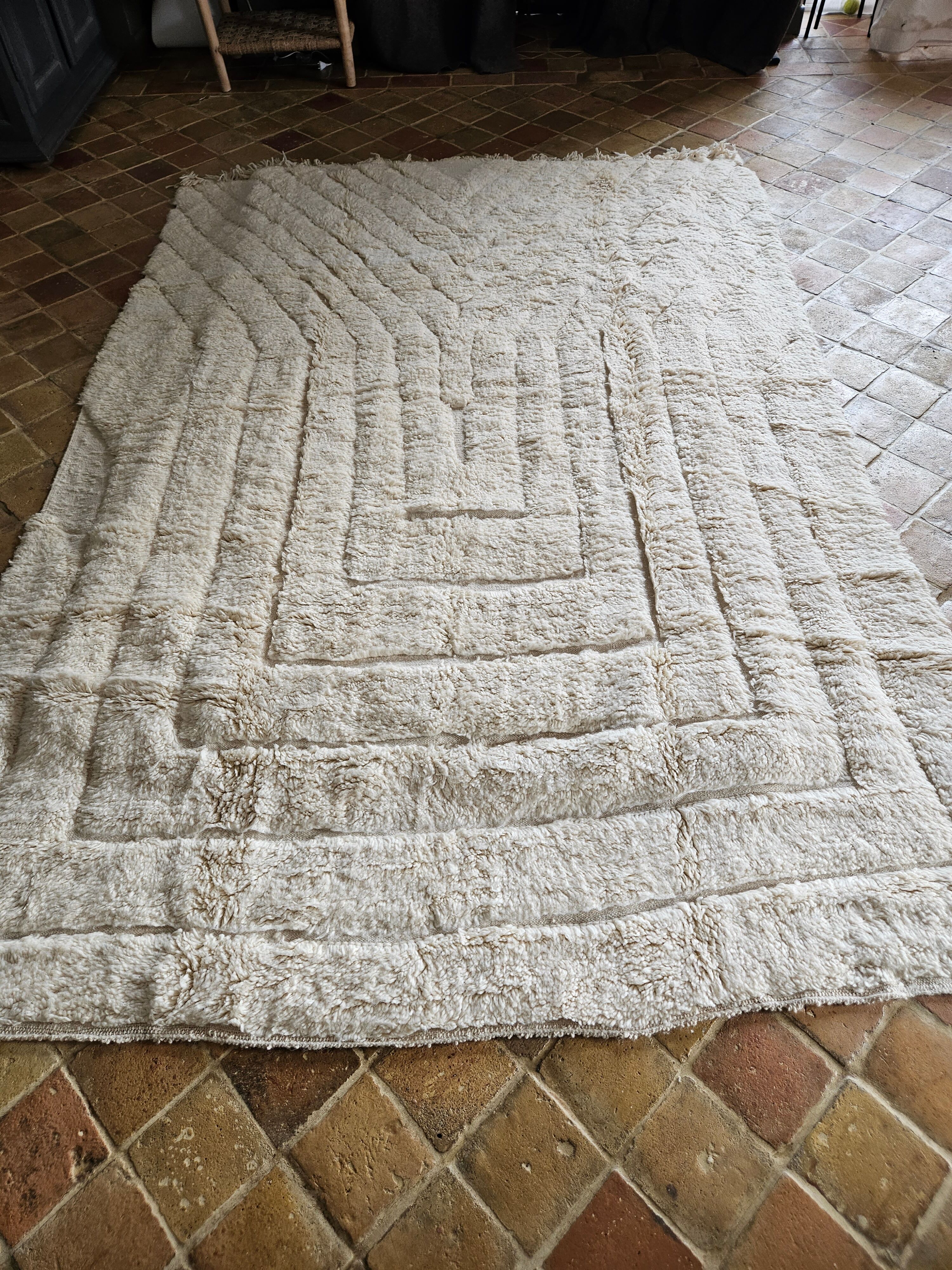 New beni ouarain wool rug