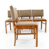 1930s Set of Four Restored Art Deco Dininng Chairs, Czechoslovakia