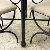 Iron and beveled octagonal glass dining room set
