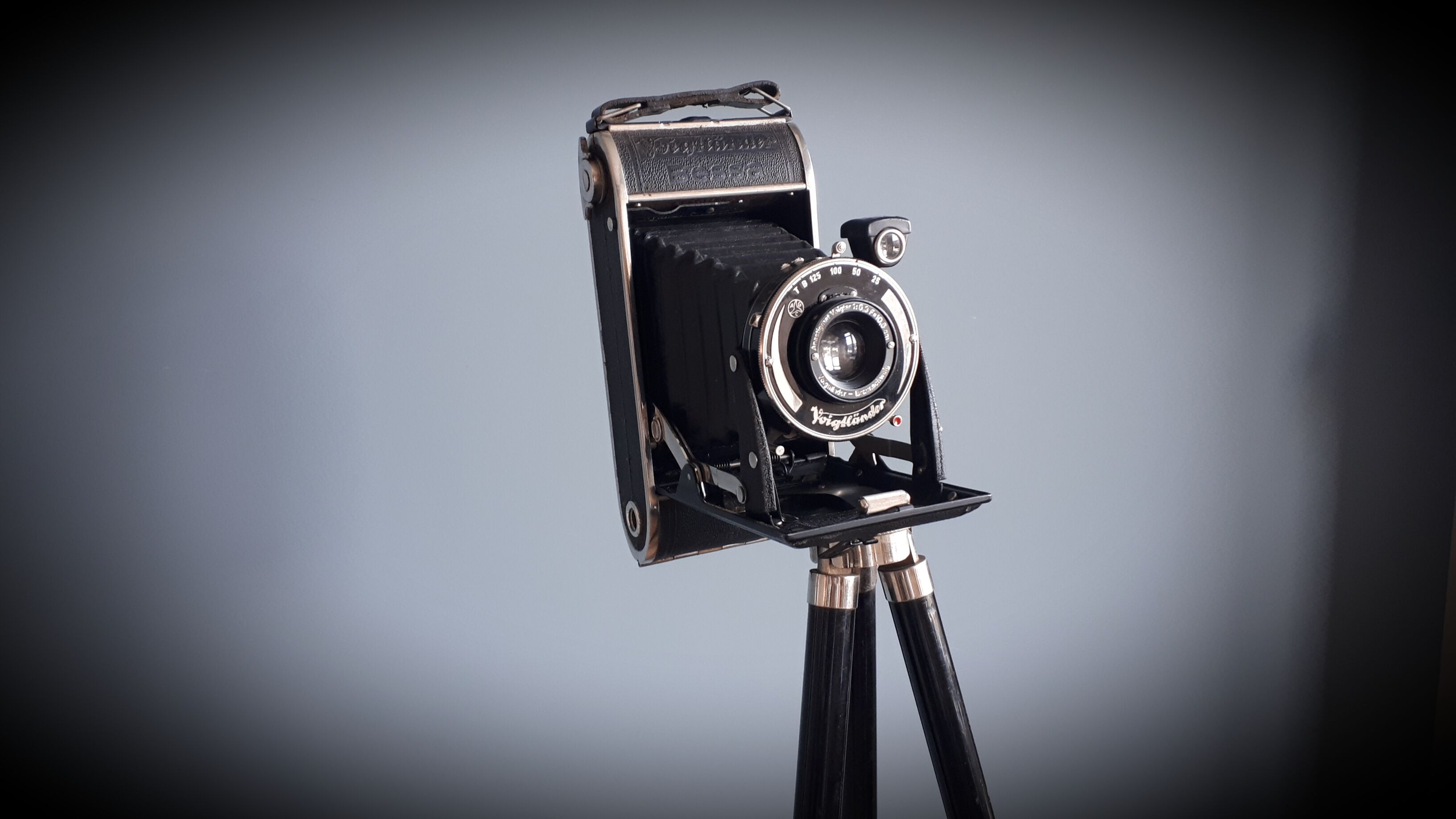 Voigslander camera on brass tripod