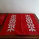 Lot 6 serviettes de table 46 x 42 rouges et blanches en coton