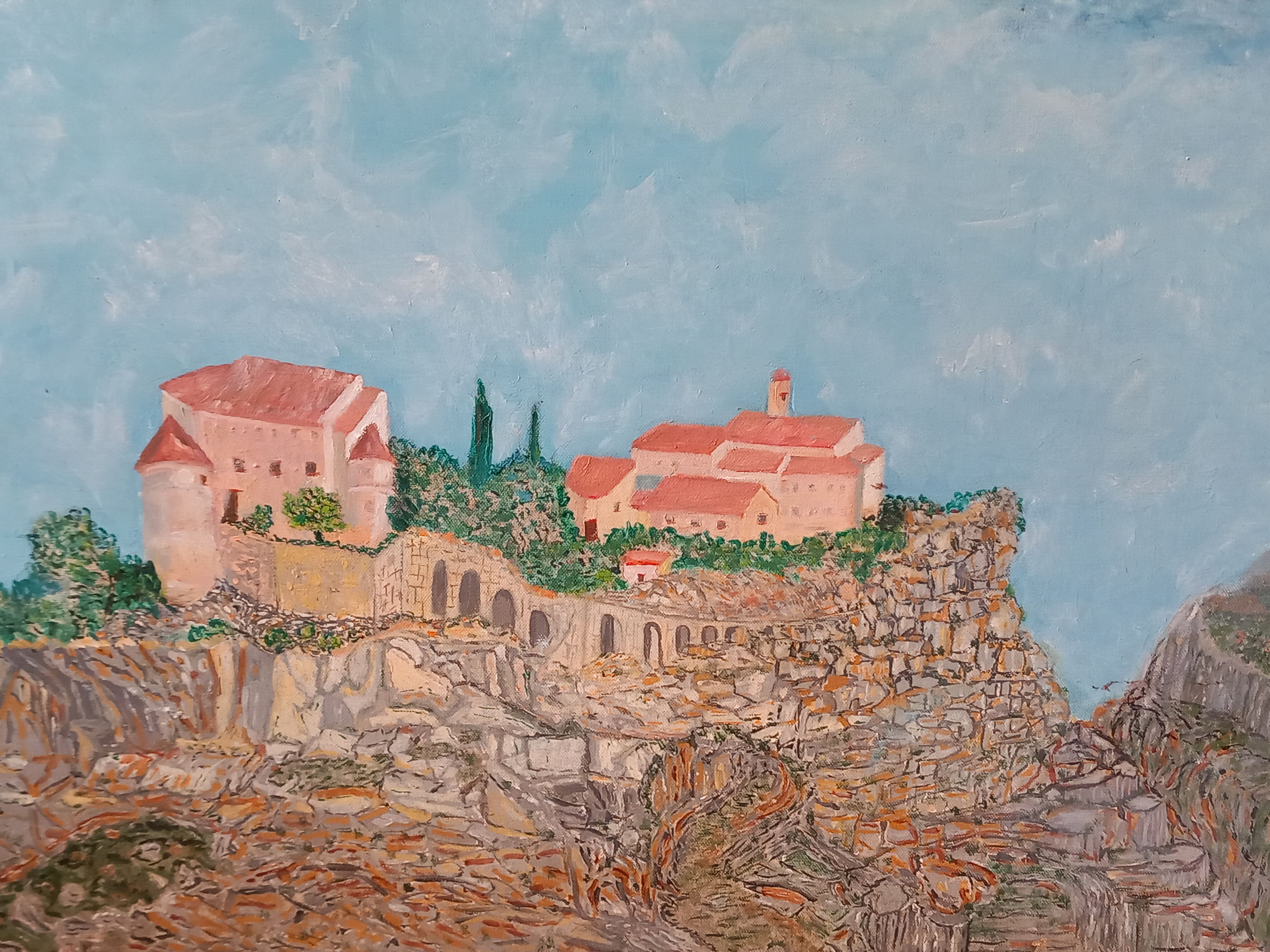 Oil on landscape canvas