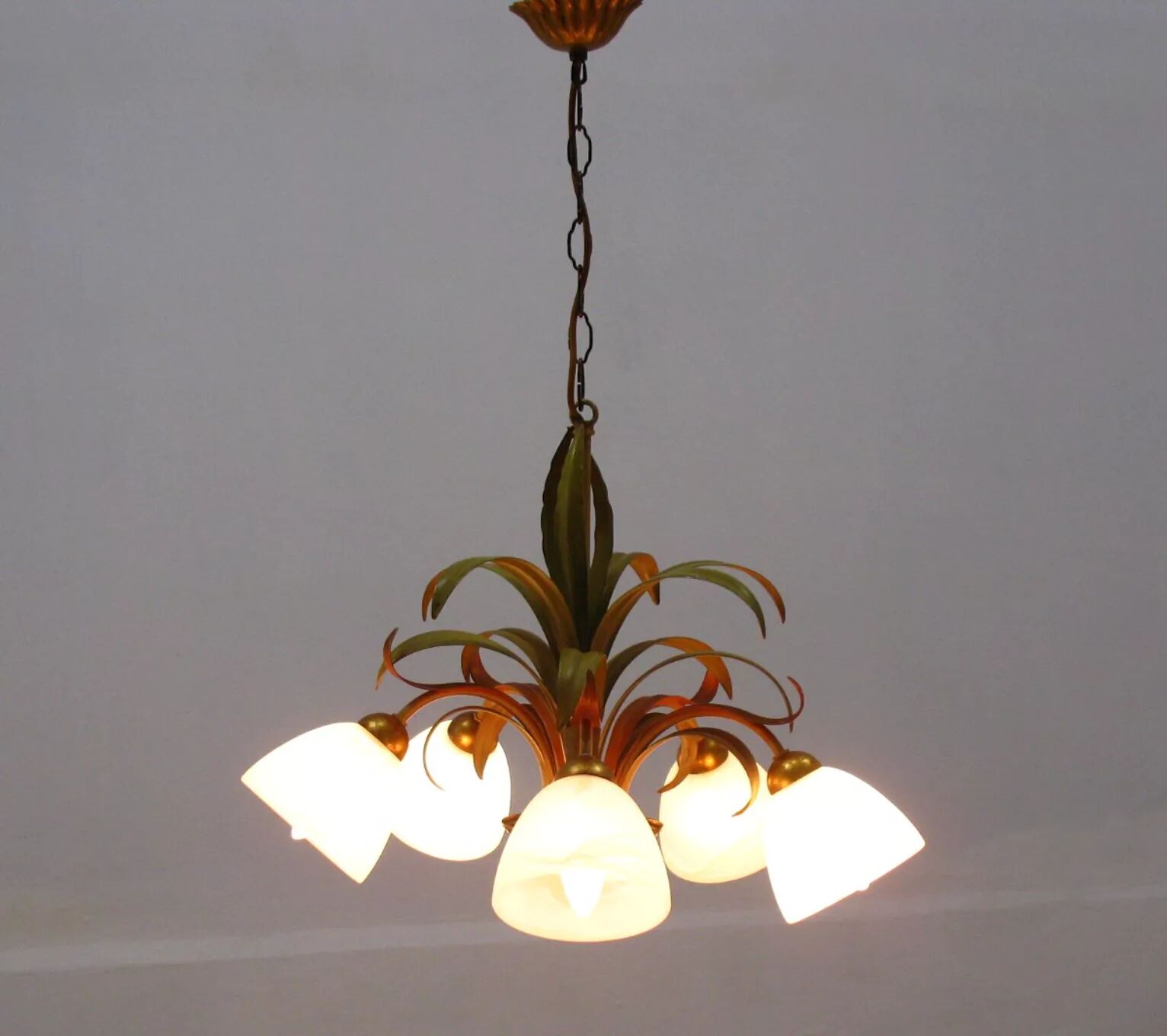 Lustre floral Hollywood Regency, années 1970