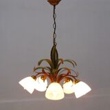 Lustre floral Hollywood Regency, années 1970