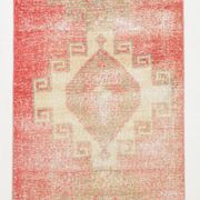 Red & beige vintage runner rug
