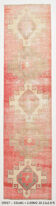 Red & beige vintage runner rug