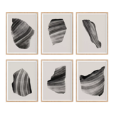 Framed set of 6 abstract giclee prints, A4