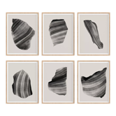 Framed set of 6 abstract giclee prints, A4