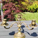 Chandelier 3 arms bronze old gold patinated
