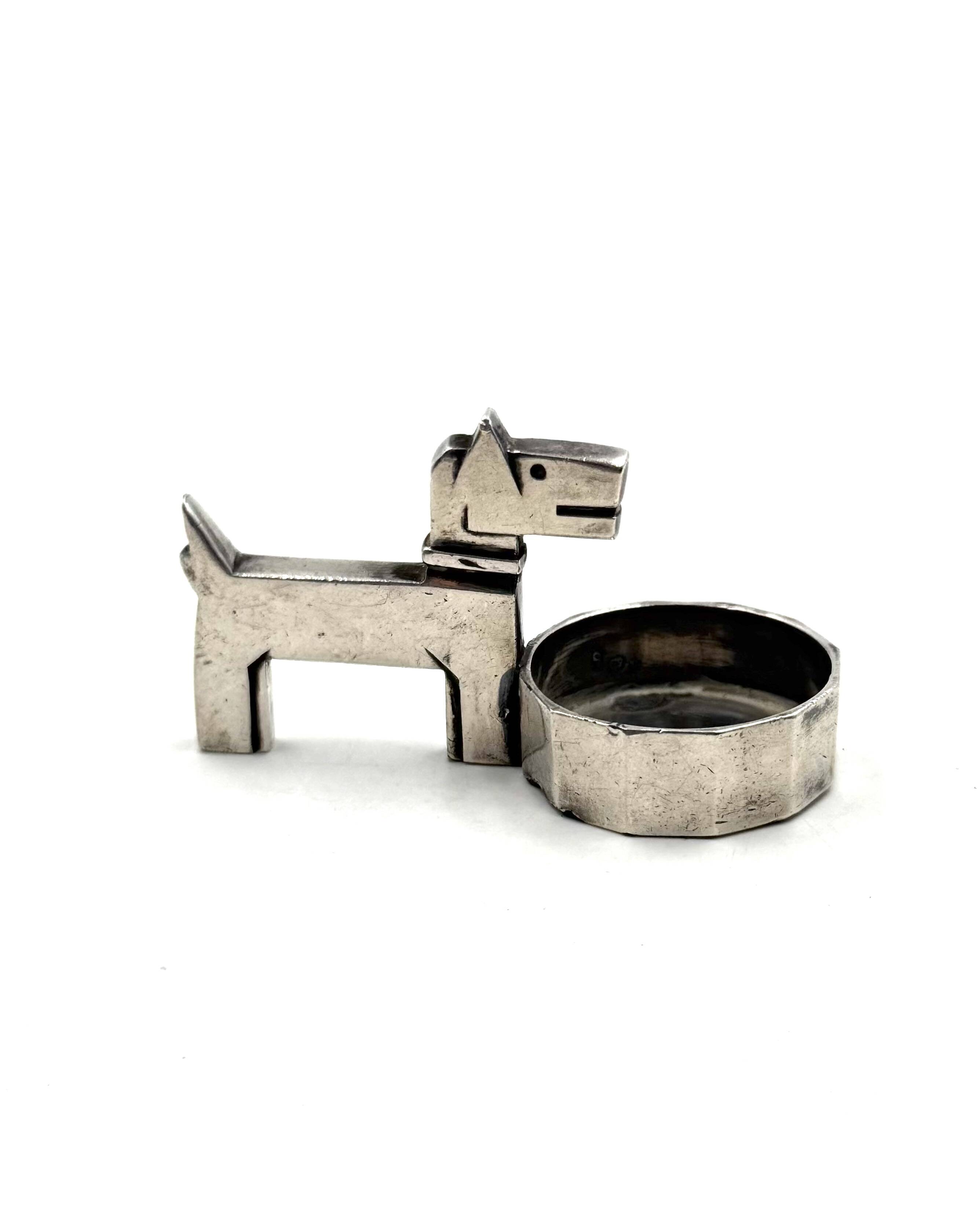 Art Deco silver-plated Ric & Mac small ashtray, Edouard Marcel Sandoz, Gall