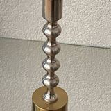 Silver and gold metal candle holder