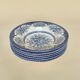 Set of six English deep plates, made of ironstone ceramic, floral patterns.
