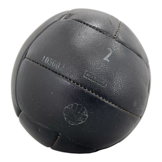 Vintage Black Leather Medicine Ball by Gala, 1930's