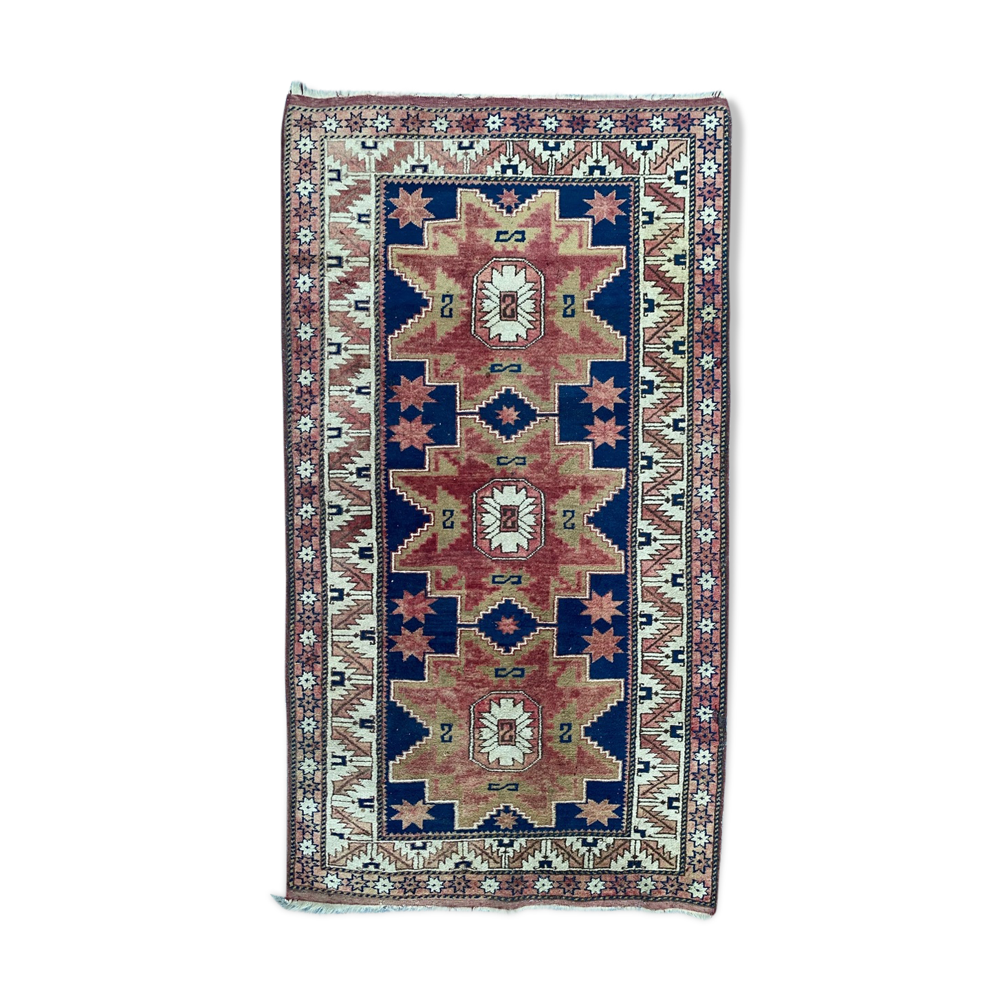 Handmade Turkish vintage carpet 102x190