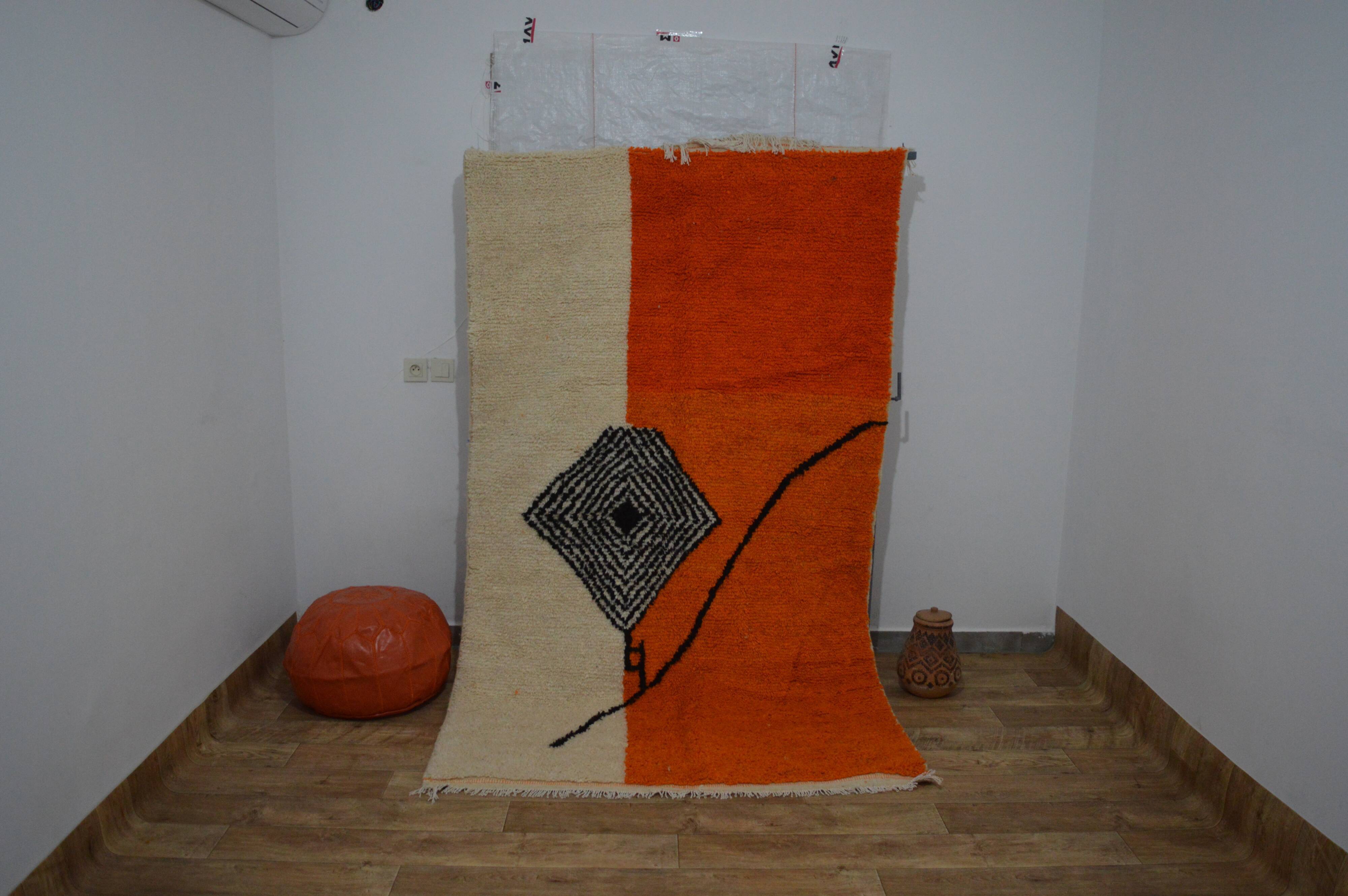 Handmade moroccan berber carpet 253 x 146 cm