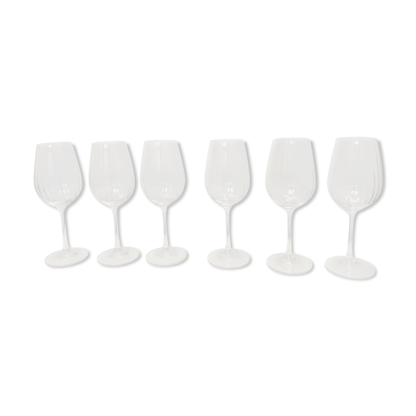 Lot of 6 crystal wine glasses