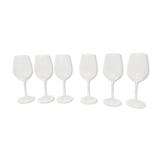Lot of 6 crystal wine glasses