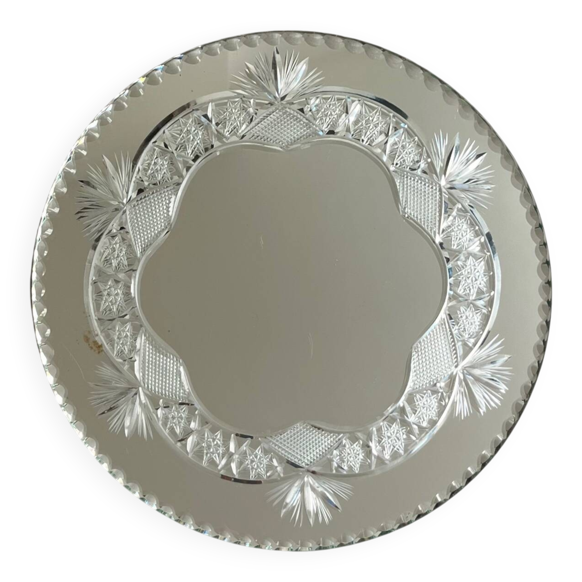 50s chiseled table mirror, Diam 30cm
