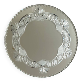 Miroir à poser ciselé années 50 Diam 30cm