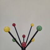 Vintage parrot coat rack with colored balls, 1950s design