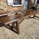Paire de bancs orme pour table de ferme brutaliste rustique 1950