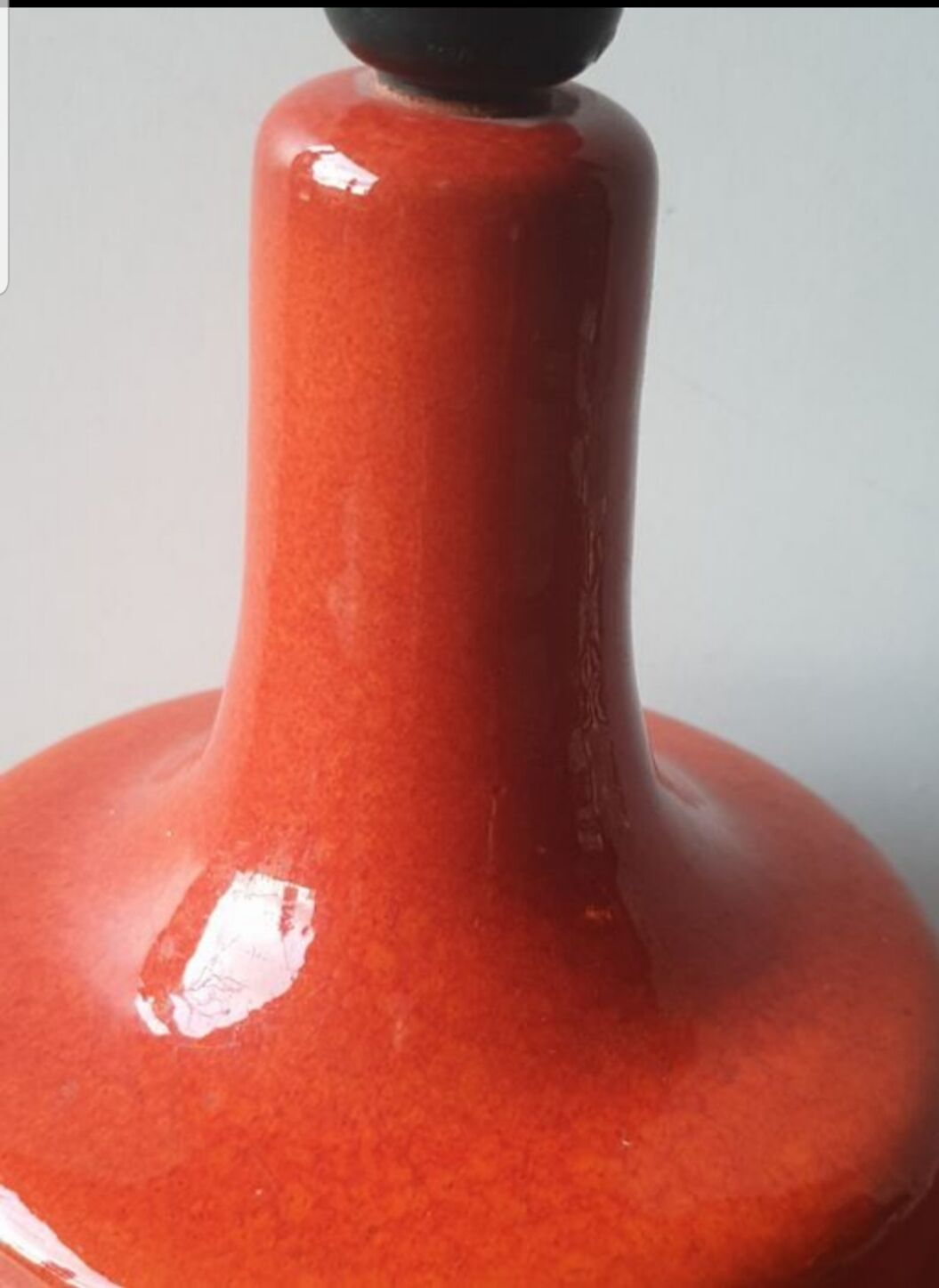 Seventies orange ceramic lamp