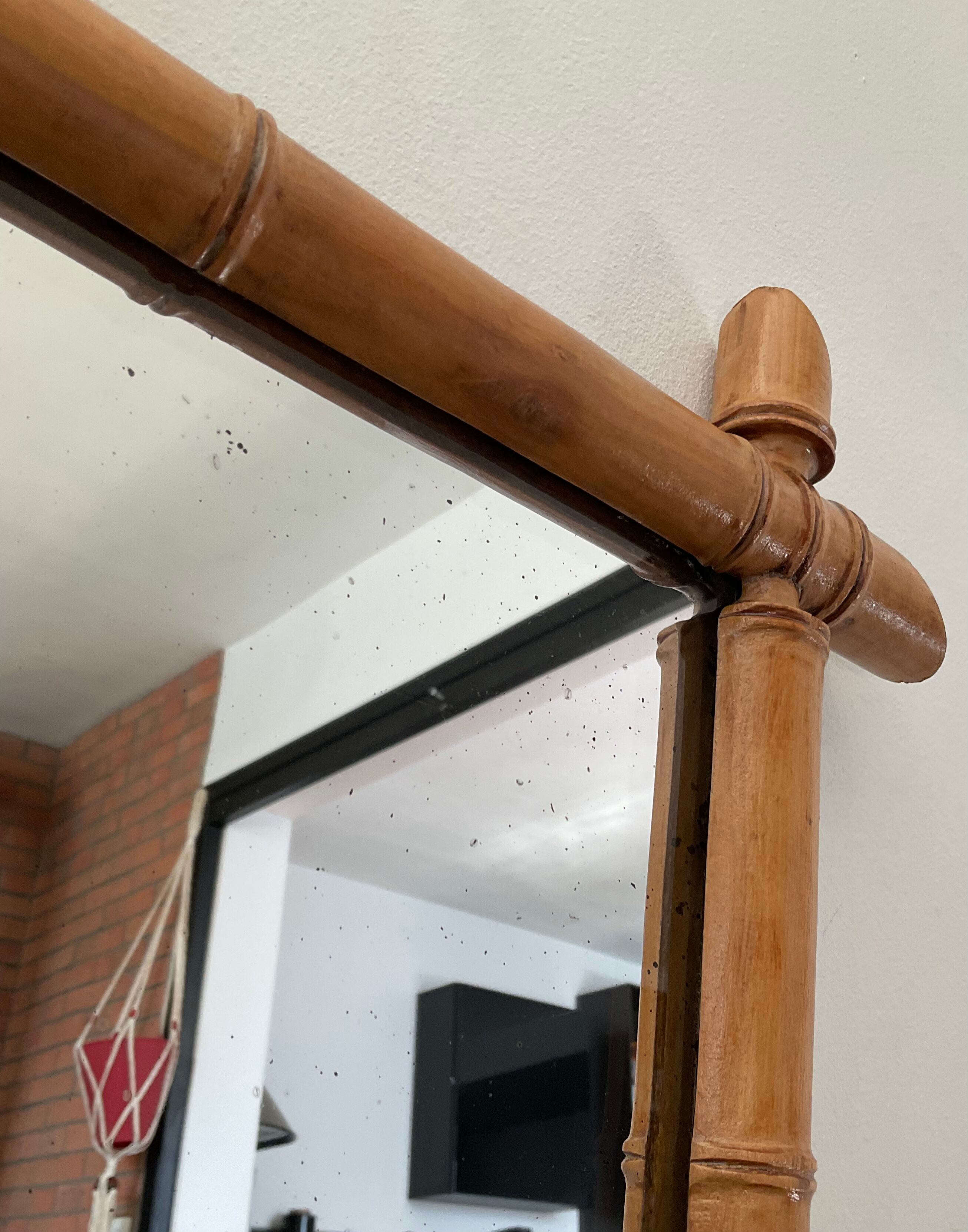 Vintage bamboo mirror from the 60s