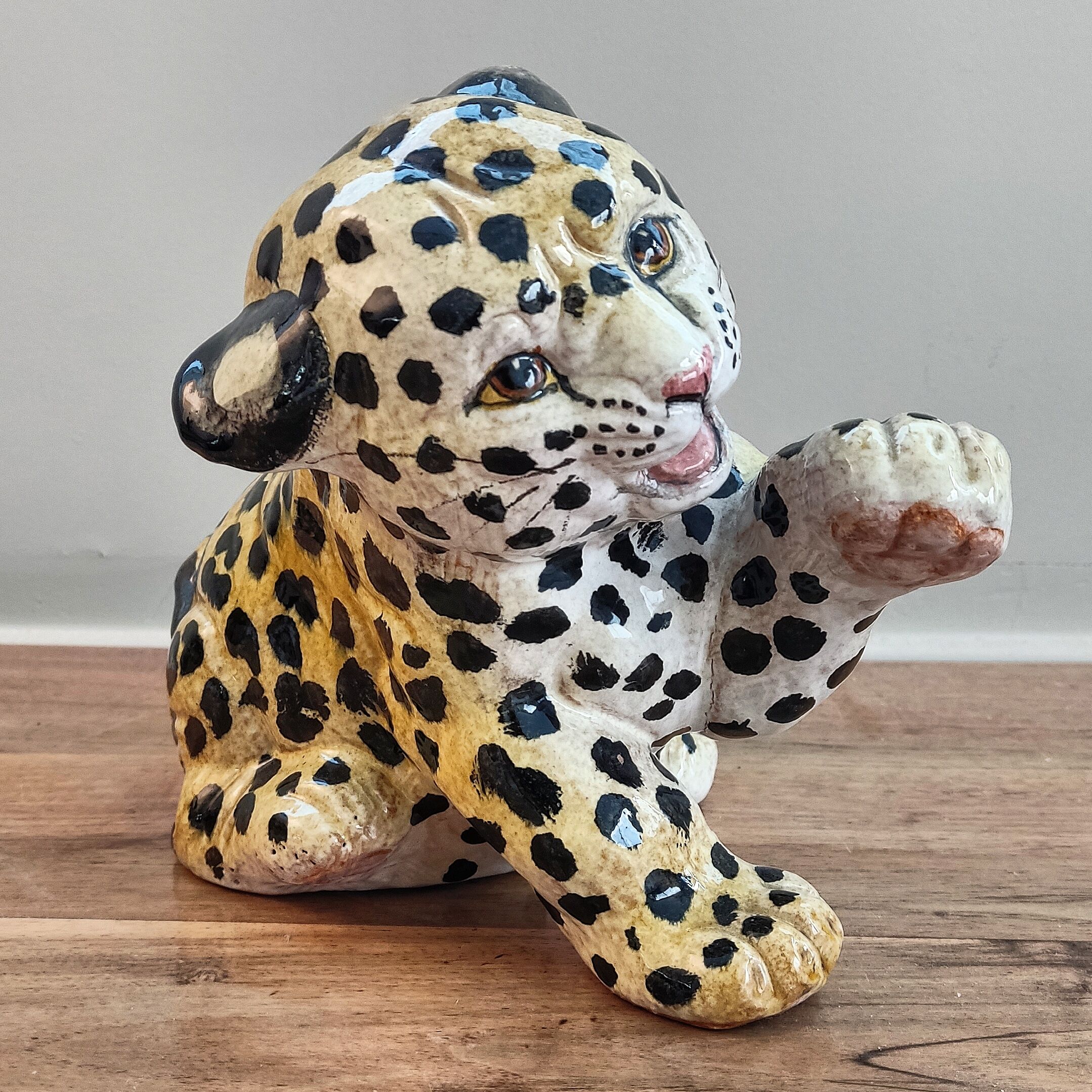 Sculpture of a young leopard
