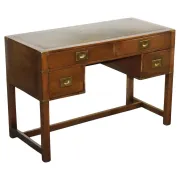 Vintage Military Campaign Desk with Leather Top from Harrods London