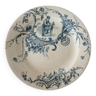 Ancienne Assiette Terre de Fer “Artisans” J. Vieillard & Cie