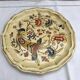 Pair old plate Moustiers Salins ceramics painted france vintage