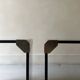 Design bedside table in metal & smoked glass, Roche Bobois 1970.