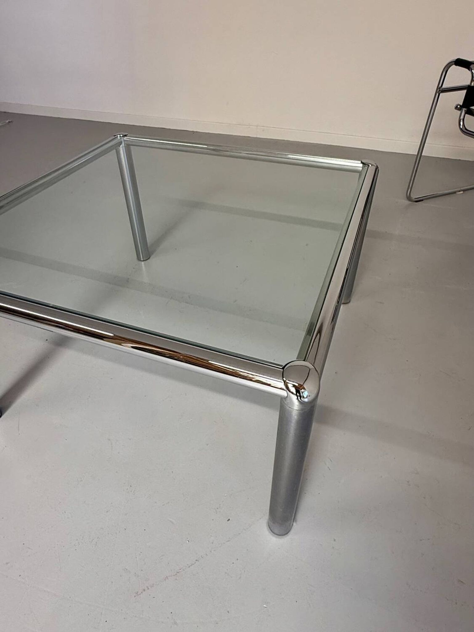 Antique glass and metal coffee table, Italian design from the 70s, vintage