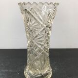 Old vase glass moulded decor vintage stars
