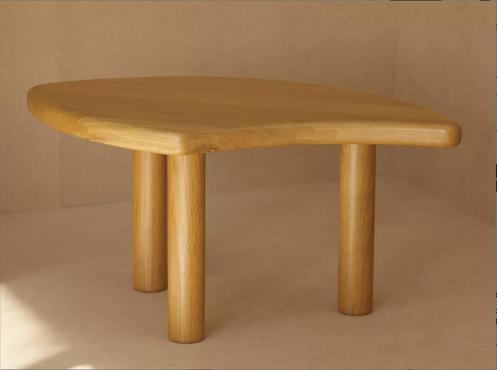 Vintage solid oak modular petal coffee tables circa 1980