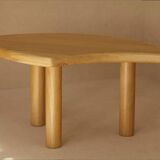 Tables basses pétales modulables en chêne massif vintage circa 1980