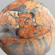 Stunning red Maligano jasper spheres on bases — Decorative mineral duo