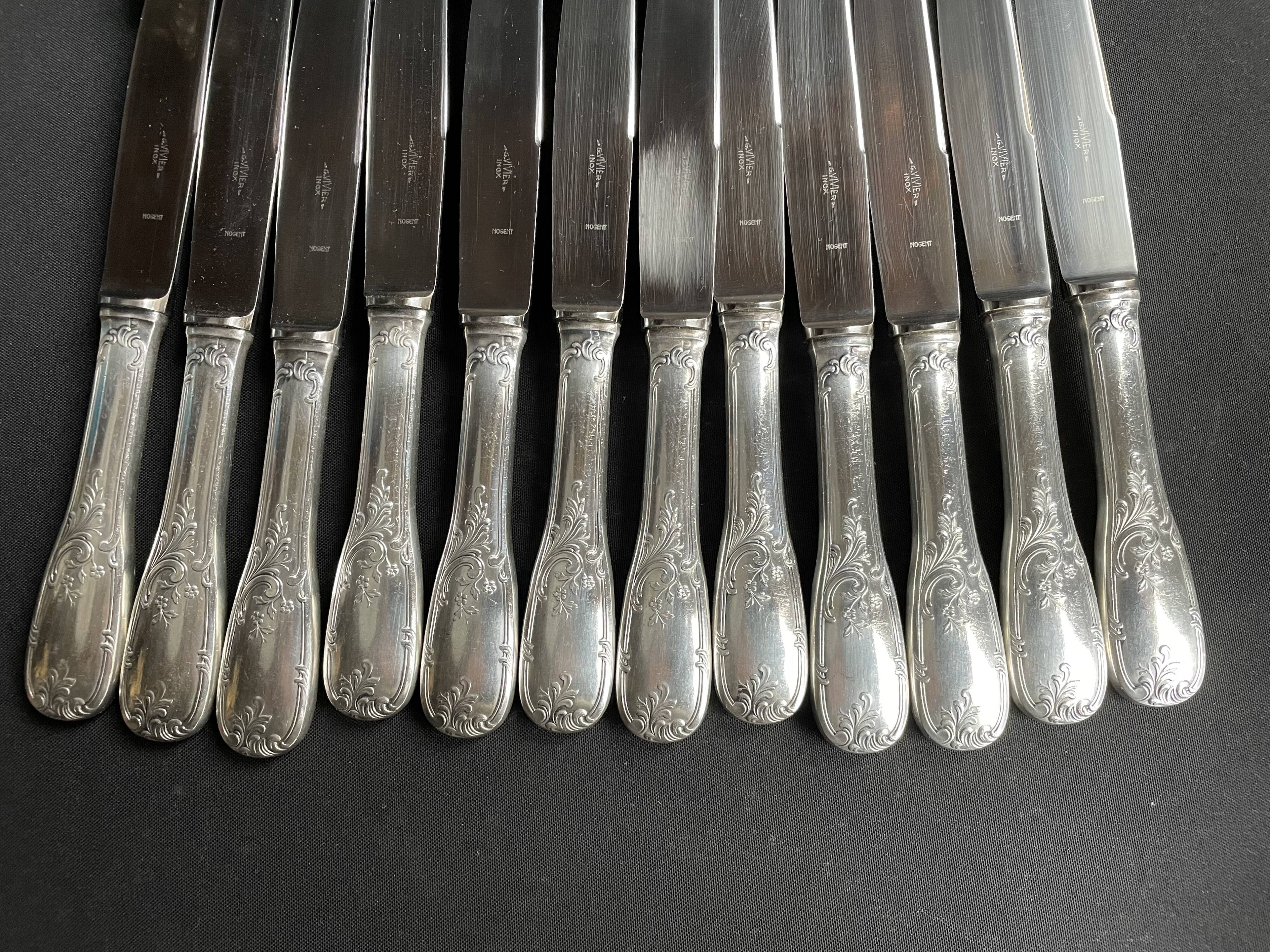 Box of 12 table knives – Orfèvrerie G. Vivier et Nogent
