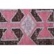 Vintage Turkish Oushak pink handmade wool runner rug 82x311