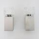 Pair of Space Age Cubist wall lights. Brushed aluminum, 1970s