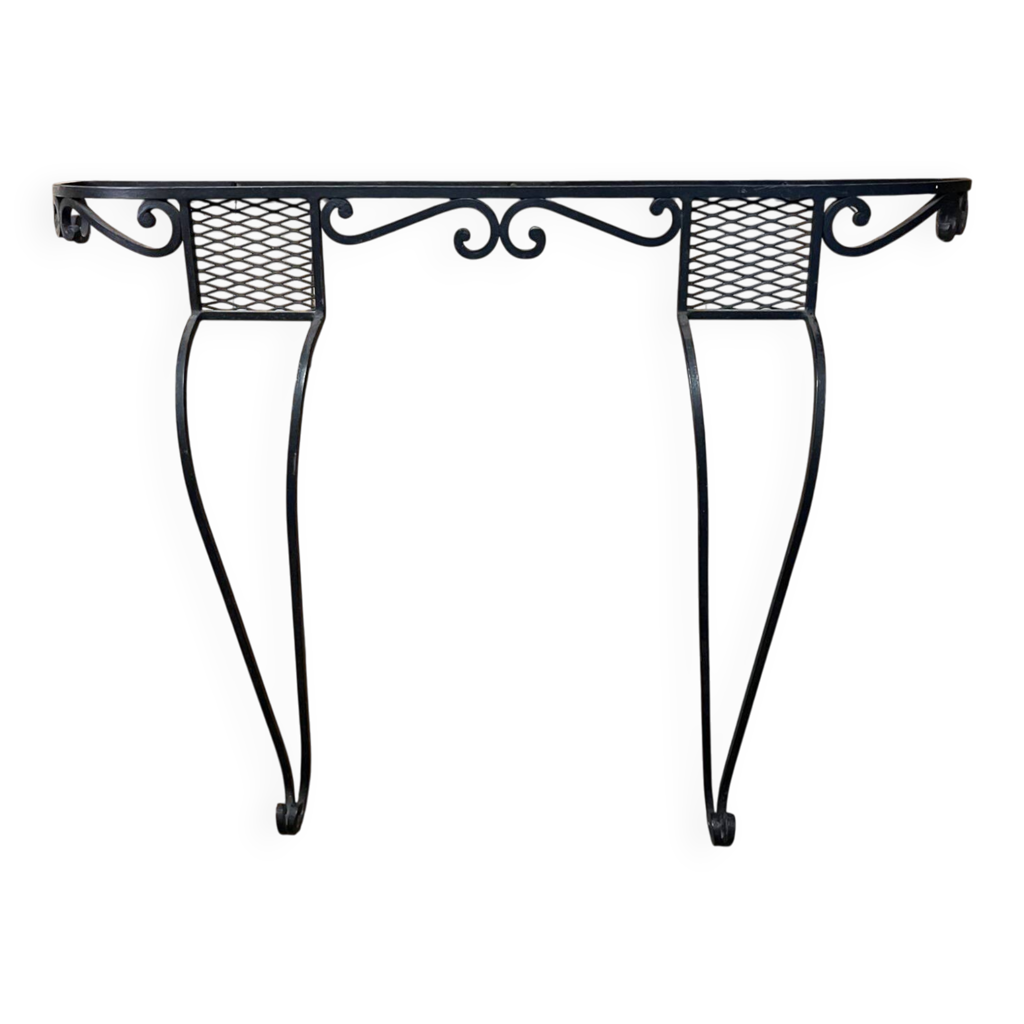 Wrought iron and marble console